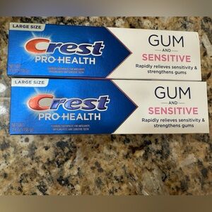 NWT 2 Large Crest Pro-Health Gum and Sensitive Toothpaste - Exp 2028